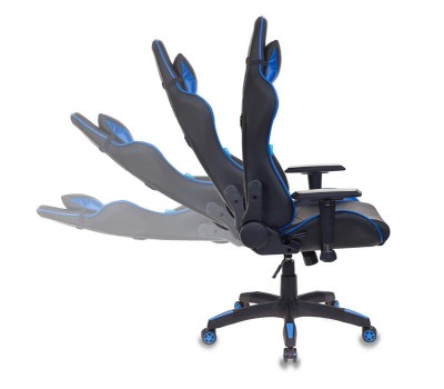 Кресло игровое Бюрократ CH-778 две подушки черный/синий искусственная кожа