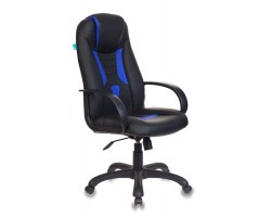 Кресло игровое Zombie Viking-8 черный/синий эко.кожа крестовина пластик