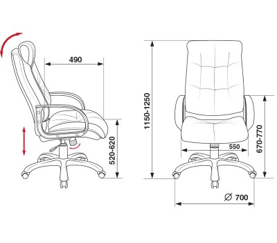 Кресло руководителя Бюрократ CH-824 темно-серый искусственный нубук