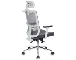 Кресло руководителя Бюрократ MC-W612-H серый BM-10 Bahama сетка/ткань крестовина хром (пластик белый)-foto4