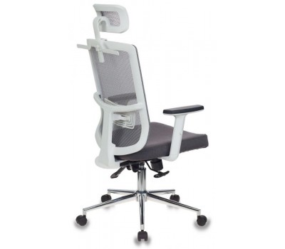 Кресло руководителя Бюрократ MC-W612-H серый BM-10 Bahama сетка/ткань крестовина хром (пластик белый)
