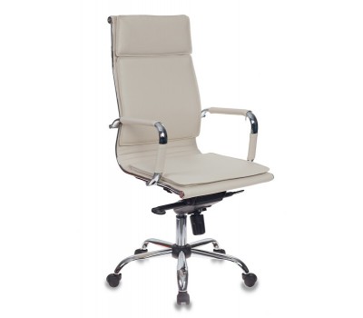 Кресло руководителя Бюрократ CH-993MB слоновая кость искусственная кожа крестовина хром