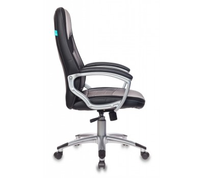 Кресло руководителя Бюрократ T-9910N черный искусственная кожа (пластик серебро)