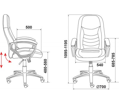 Кресло руководителя Бюрократ T-9910N коричневый искусственная кожа (пластик серебро)