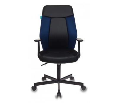 Кресло Бюрократ CH-606 черный/синий искусст.кожа/ткань крестовина металл