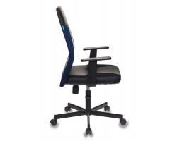 Кресло Бюрократ CH-606 черный/синий искусст.кожа/ткань крестовина металл-foto3