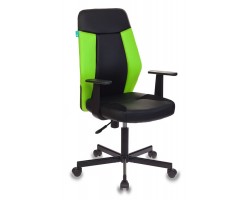 Кресло Бюрократ CH-606 черный/салатовый искусст.кожа/ткань крестовина металл