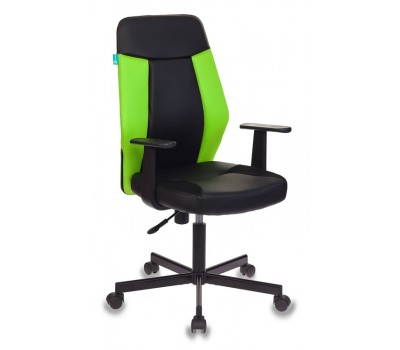 Кресло Бюрократ CH-606 черный/салатовый искусст.кожа/ткань крестовина металл