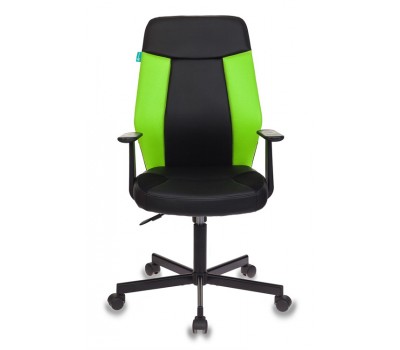 Кресло Бюрократ CH-606 черный/салатовый искусст.кожа/ткань крестовина металл