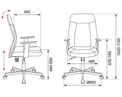 Кресло Бюрократ CH-606 черный/салатовый искусст.кожа/ткань крестовина металл-foto5