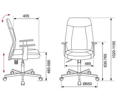Кресло Бюрократ CH-606 черный/салатовый искусст.кожа/ткань крестовина металл