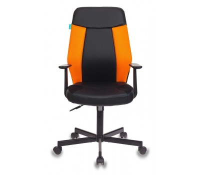 Кресло Бюрократ CH-606 черный/оранжевый искусст.кожа/ткань крестовина металл