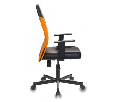 Кресло Бюрократ CH-606 черный/оранжевый искусст.кожа/ткань крестовина металл