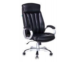 Кресло руководителя Бюрократ T-9922 черный Leather Venge Black эко.кожа крестовина пластик пластик серебро