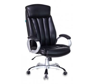 Кресло руководителя Бюрократ T-9922 черный Leather Venge Black эко.кожа крестовина пластик пластик серебро