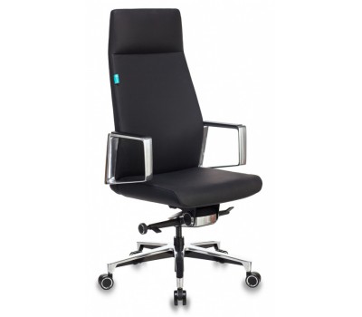 Кресло руководителя Бюрократ _JONS черный кожа крестовина алюминий