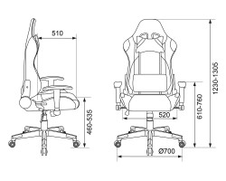 Кресло игровое Бюрократ CH-778N две подушки черный/оранжевый искусственная кожа-foto5