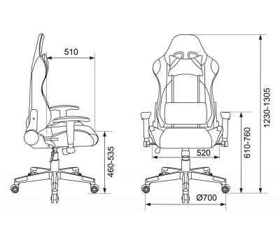 Кресло игровое Бюрократ CH-778N две подушки черный/оранжевый искусственная кожа