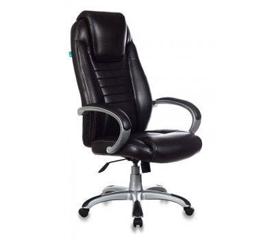 Кресло руководителя Бюрократ T-9923 темно-коричневый Lincoln 221 искусственная кожа (пластик серебро)