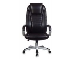 Кресло руководителя Бюрократ T-9923 темно-коричневый Lincoln 221 искусственная кожа (пластик серебро)-foto2