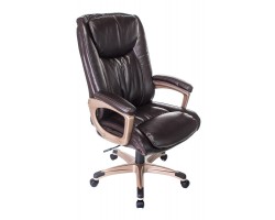 Кресло руководителя Бюрократ T-9914 коричневый рец.кожа/кожзам крестовина пластик пластик золото