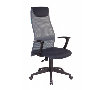 Кресло руководителя Бюрократ KB-8N темно-серый TW-04 TW-12 сетка/ткань с подголов. крестовина пластик