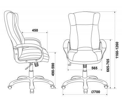 Кресло руководителя Бюрократ CH-879LT черный искусственная кожа крестовина пластик пластик черный