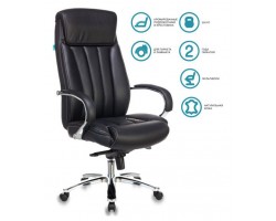 Кресло руководителя Бюрократ T-9922SL черный кожа крестовина металл хром