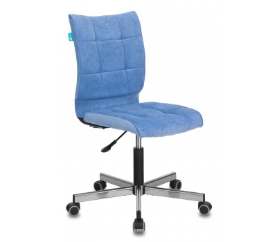 Кресло Бюрократ CH-330M голубой Velvet 86 крестовина металл хром