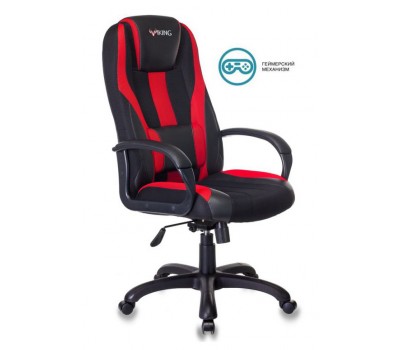 Кресло игровое Zombie VIKING-9 черный/красный текстиль/эко.кожа крестовина пластик
