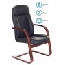 Кресло Бюрократ T-9923WALNUT-AV черный кожа полозья дерево