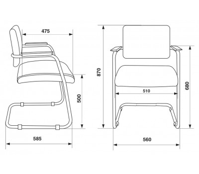 Кресло Бюрократ CH-271N-V черный Leather Black искусственная кожа полозья металлик