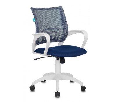 Кресло Бюрократ CH-W695N темно-синий TW-05N TW-10N сетка/ткань крестовина пластик пластик белый