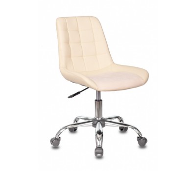 Кресло Бюрократ CH-350SL светло-бежевый текстиль/эко.кожа крестовина металл хром