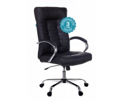 Кресло руководителя Бюрократ KB-10SL черный кожа крестовина металл хром