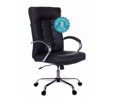 Кресло руководителя Бюрократ KB-10SL черный кожа крестовина металл хром
