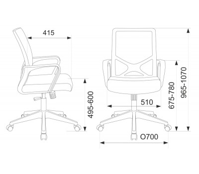 Кресло Бюрократ MC-101 спинка сетка черный TW-01 сиденье черный 26-B01