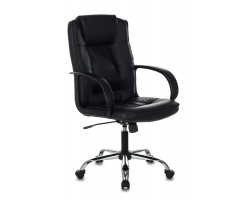 Кресло руководителя Бюрократ T-800N черный кожа крестовина металл хром