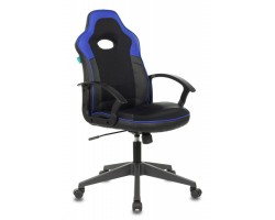 Кресло игровое Zombie VIKING-11 черный/синий текстиль/эко.кожа крестовина пластик