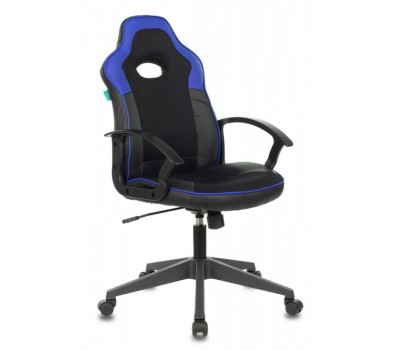 Кресло игровое Zombie VIKING-11 черный/синий текстиль/эко.кожа крестовина пластик