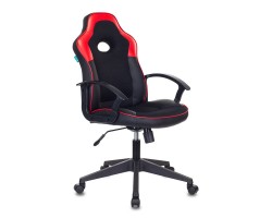 Кресло игровое Zombie VIKING-11 черный/красный текстиль/эко.кожа крестовина пластик