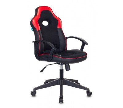 Кресло игровое Zombie VIKING-11 черный/красный текстиль/эко.кожа крестовина пластик