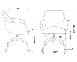 Кресло Бюрократ CH-380 серый крестовина металл-foto5