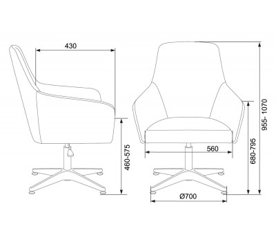 Кресло Бюрократ CH-390 черный крестовина алюминий