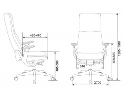 Кресло руководителя Бюрократ _ARTI черный кожа крестовина алюминий-foto6