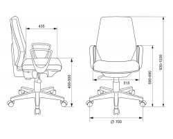 Кресло Бюрократ CH-W545 серый 26-25 (пластик белый)-foto5