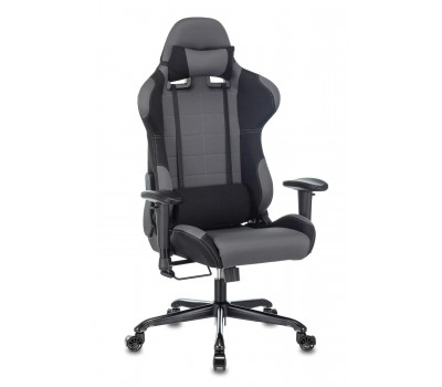 Кресло игровое Zombie 771N серый/черный с подголов. крестовина металл черный