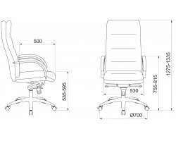 Кресло руководителя Бюрократ T-9927SL слоновая кость кожа крестовина металл хром
