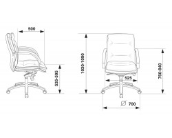 Кресло руководителя Бюрократ T-9927SL-LOW слоновая кость кожа низк.спин. крестовина металл хром