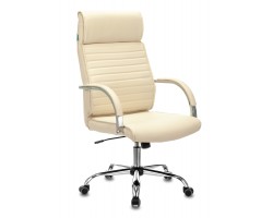 Кресло руководителя Бюрократ T-8010N слоновая кость OR-10 эко.кожа крестовина металл хром
